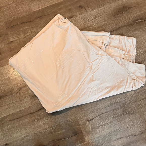 Threshold Woven Full/Queen Duvet Cover Only Tan With Embroidery Detail - Picture 1 of 9